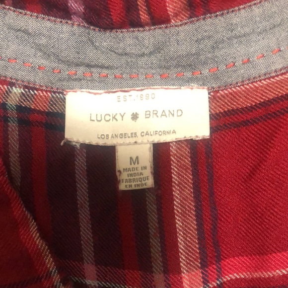 Lucky brand perfect red plaid blouse - Picture 2 of 4